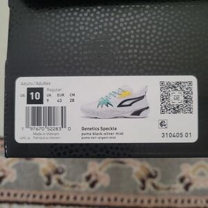 Puma Genetics Speckle Sneaker - Black, Silver, Mist with Yellow & Teal Accents